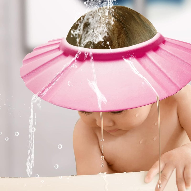 KOMIDK Baby Shower Cap Soft Adjustable Baby Bath Head Cap Visor for Washing Hair Shower Bathing Protection Bath Cap for Toddler, Baby, Kids, Children (Pink) - Image 5